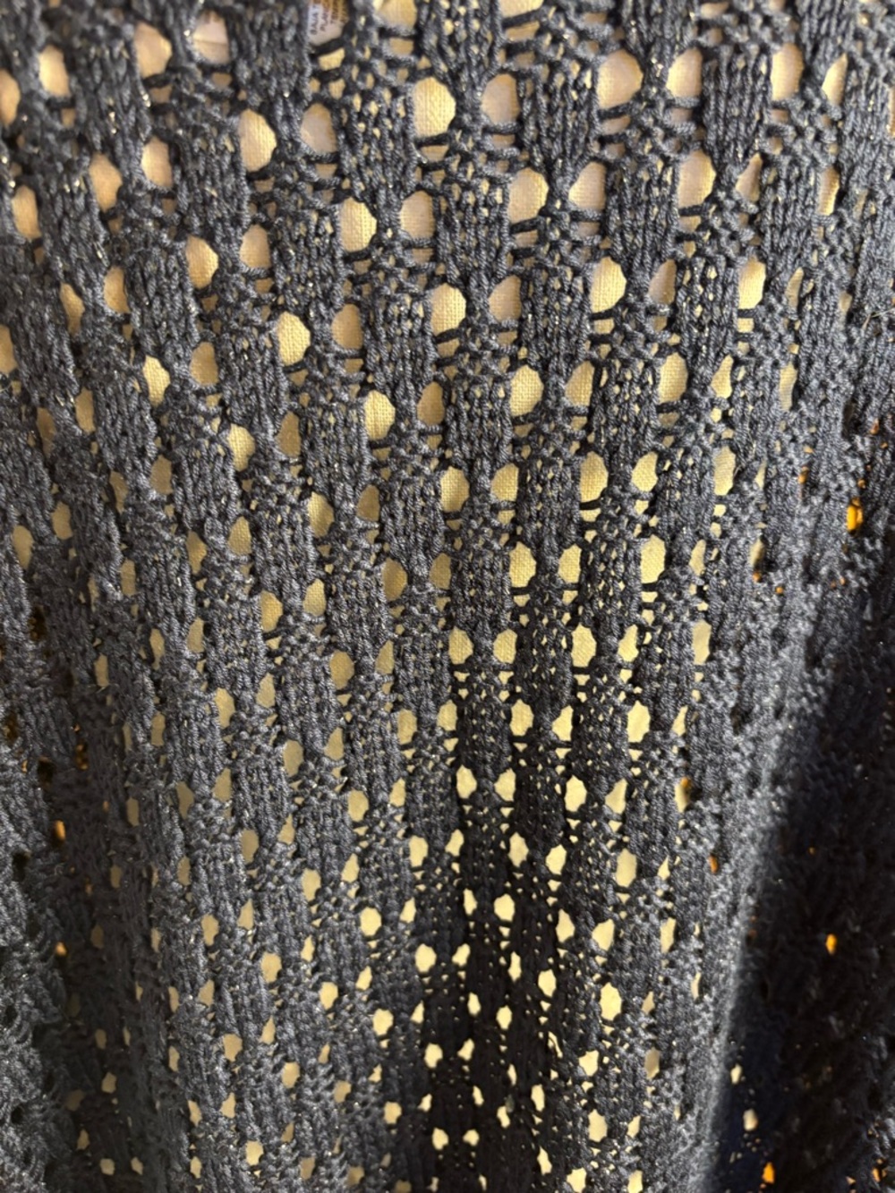 Chico's Navy Open-Knit Poncho, size L/XL - Picture 5 of 7